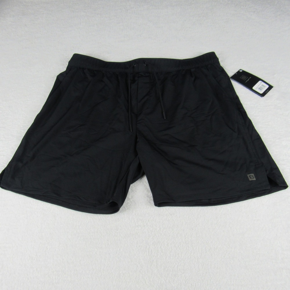 Layer 8 Mens Qwick-Dry Athletic Shorts Black XL Moisture Wicking NWT
